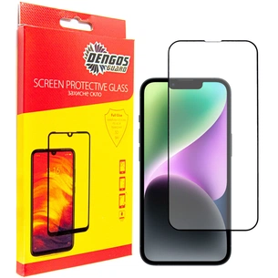 Скло захисне Dengos Full Glue iPhone 14 black frame (TGFG-230) зображення 1