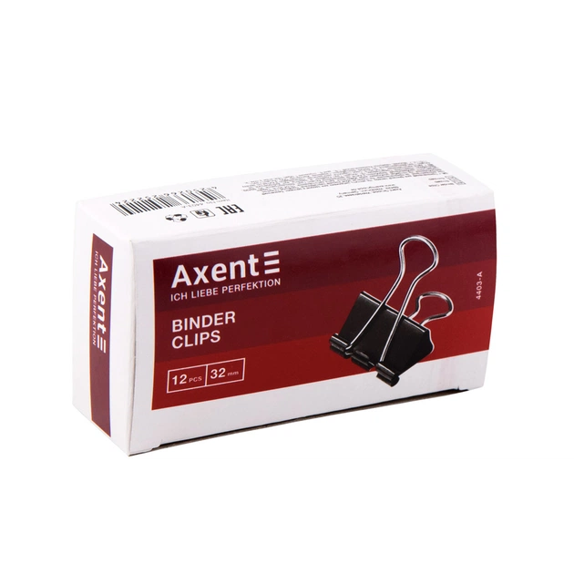 Біндер металевий Axent 32 мм, 12шт, black (4403-A) - picture 2