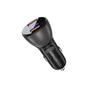 Зарядний пристрій Acefast B7 Car Charger 2xUSB-A 45W with digital display Metal Black (6974316280989) - зменшене зображення 1