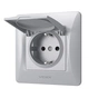 Розетка Videx BINERA 1ая із заземленням і кришкою сріб (VF-BNSK1GС-SS) - уменьшенное изображение 2