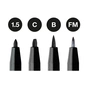 Лайнер Faber-Castell набір капілярних ручок Pitt Artist Pens Manga Black, (B, F, S, XS) колір чорний (32100) - зменшене зображення 3