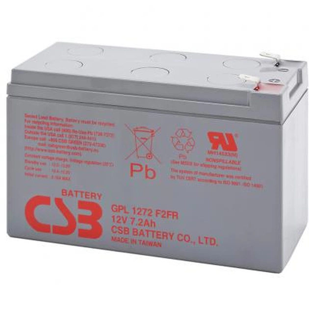 Батарея к ИБП CSB 12В 7.2 Ач (GPL1272F2FR) - изображение 1