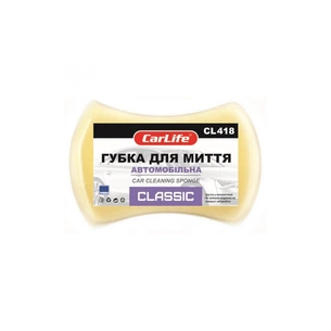 Губка для миття CarLife Classic з дрібними порами 205x130x47mm, жовта (CL-418) зображення 1