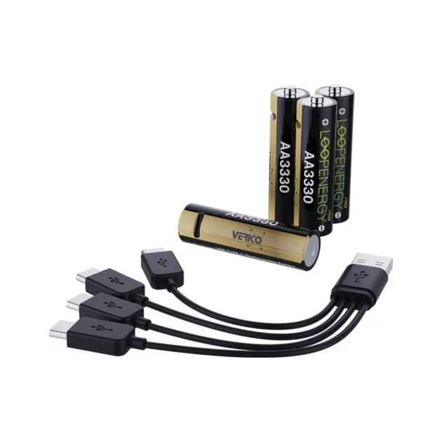 Акумулятор Verico AA USB Type-C 2220mAh/3330mWh-1.5V Li-ion 4шт./уп. (Loop Energy PRO) (1UDBT-A6WEAC-NN) - picture 3