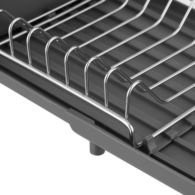 Сушарка для посуду Ardesto Minimalism 46.5x19.5x9.5см, пластик, сталь, сірий (ARHK4103GS) - picture 7