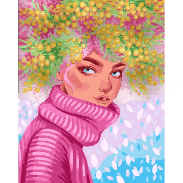 Картина по номерам Santi З алмазною мозаїкою Дівчина-мімоза 40*50 см (954903) - изображение 1