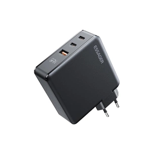 Зарядний пристрій Essager 2xUSB-C + 1xUSB 140W GaN (ECT2CA-ZCB01-Z) зображення 1