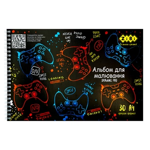 Альбом для малювання ZiBi Kids Line GAMER, А4 30 арк., 120 г/м2, на пружині (ZB.1451-03) picture 1