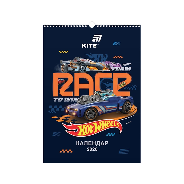 Календарь Kite планер настенный Hot Wheels 2026 год (HW26-440) - изображение 1