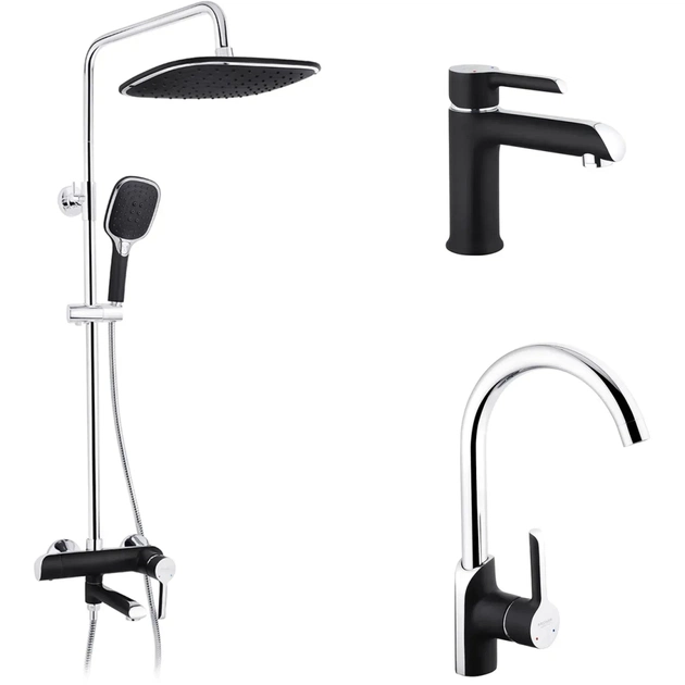 Душовий гарнітур Kroner Essen-SCH063 + змішувач Essen-SCH030 + змішувач Essen-SCH010 (CVS30219) - picture 1