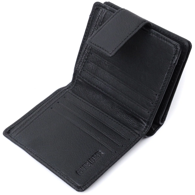 Кошелек ST Leather С монетницей и блоком для пропусков из натуральной кожи Черный (22713) - изображение 6