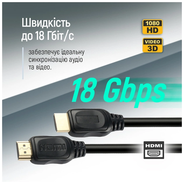 Кабель мультимедійний HDMI M to HDMI M 3.0m V2.0 4K60Hz black ColorWay (CW-CBHD079-BK) - picture 7