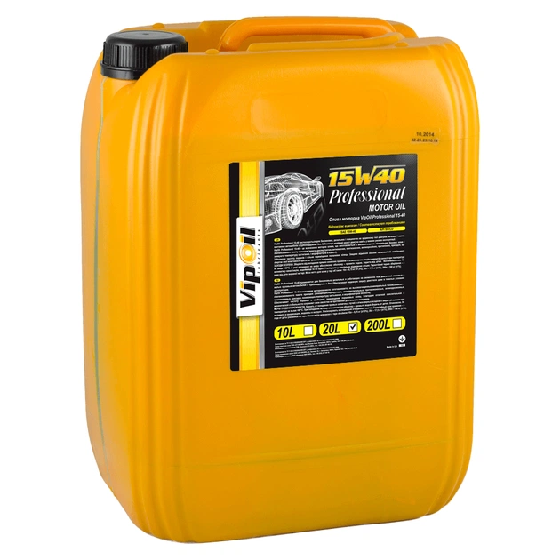 Моторное масло VIPOIL Professional 15W-40 SG/CD, 20л (0162846) - изображение 1