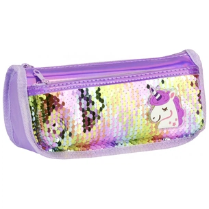 Пенал Cool For School 2 відділення з паєтками та аплікацією Фіолетовий (CF5949-purple) зображення 1