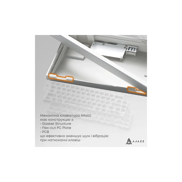 Клавіатура Ajazz AK650 Flying Fish Switch Purple RGB USB/Wireless/Bluetooth UA Purple (AK650-FF-PWB) - picture 8