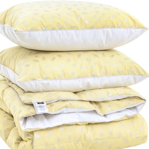 Ковдра MirSon Набір №2159 Bio-Beige Зима 90% пух 200х220 + подушки (2200003025217) зображення 1