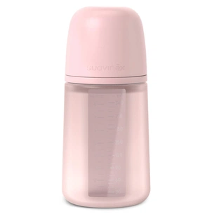 Пляшечка для годування Suavinex Colour Essence, 240 мл, силіконова, 240 мл, фізіологічна соска повільний потік, , світло-рожева (308654) зображення 1