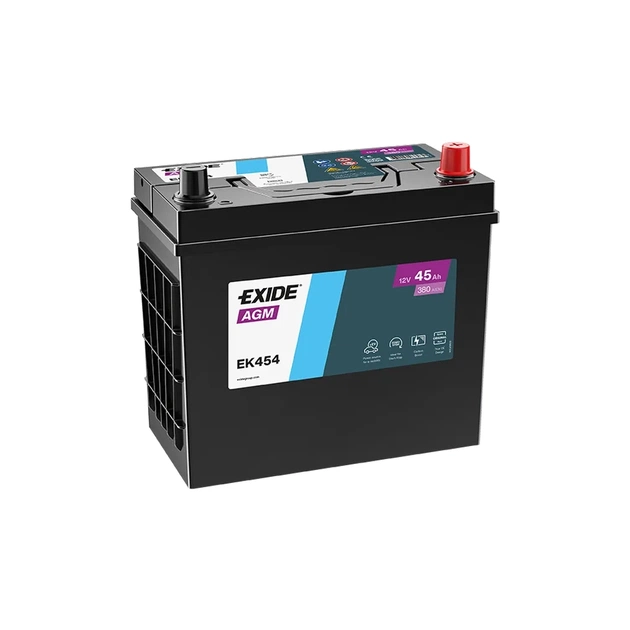 Акумулятор автомобільний EXIDE START-STOP AGM 45Ah ASIA Ев (-/+) (380EN) (EK454) - зображення 1