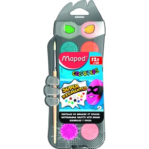 Акварельные краски Maped COLOR PEPS 12 цветов + кисточка (MP.811520) изображение 1