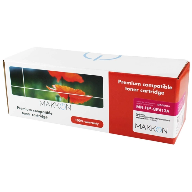 Картридж Makkon HP CLJP CE413A (305A) (SE413A) 2.6k magenta (MN-HP-SE413A) - изображение 1