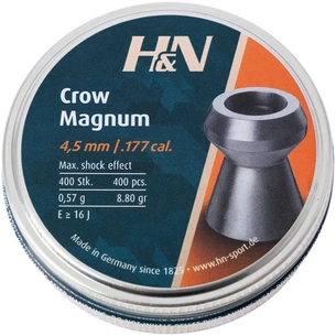 Пульки H&N Crow Magnum 4,5 мм, 0,57 г, 400 шт/уп (92224500004) зображення 1