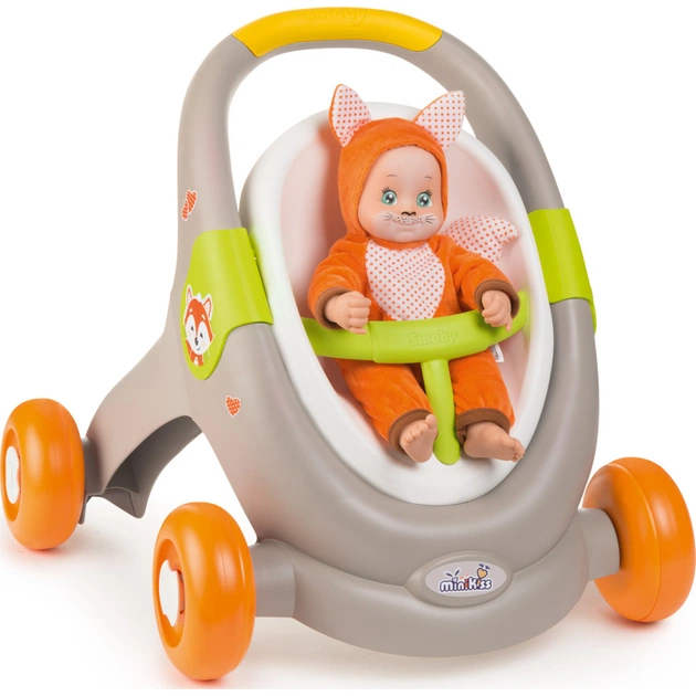 Коляска для ляльок Smoby Mini Kiss 3в1 Веселі тварини (210206) - picture 2