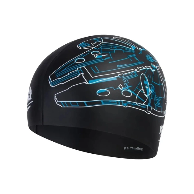 Шапка для плавання Speedo Millenium Falcon Slogan Prt Cap чорний 8-08385D675 OSFM (5053744485225) - зображення 1