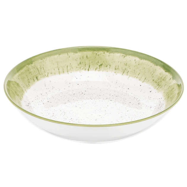 Тарілка Ardesto Siena, 20см, порцеляна, біло-зелений (AR2920SWG) - picture 3