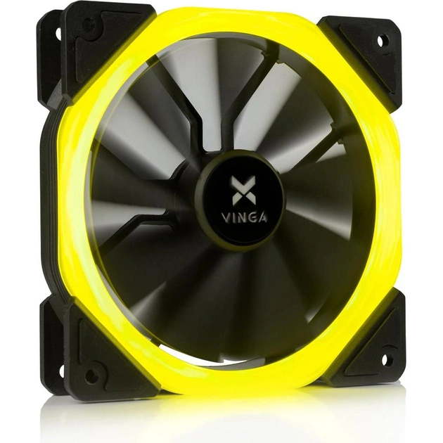 Кулер до корпусу Vinga LED fan-01 yellow - зображення 1