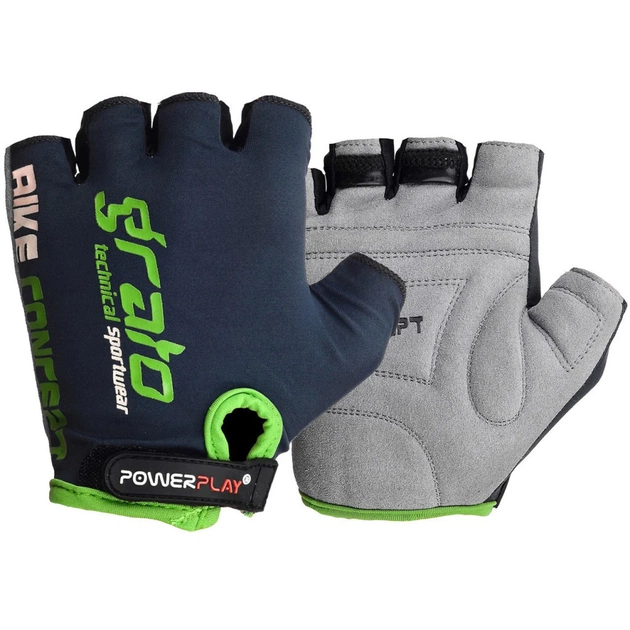 Велорукавиці PowerPlay 5029 Black/Green L (5029B_L_Black-Green) - зображення 1