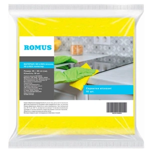 Салфетки для уборки Romus Вискозные Желтые 17.5х15 см 10 шт. (4820266290788) изображение 1