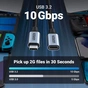 Дата кабель Ugreen USB-C M/F 1.0m 5A 10Gbps USB 3.1 black (30205) - зменшене зображення 3