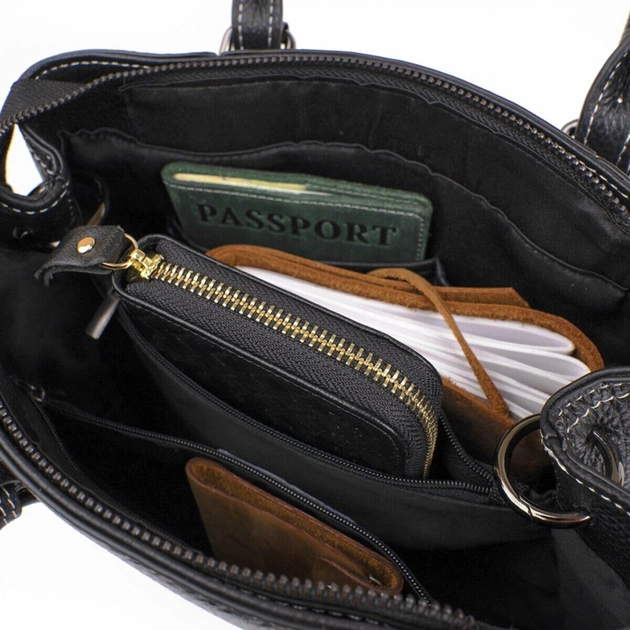 Сумка Vintage Жіноча у шкірі флотар Чорна (14861) - зображення 10