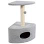 Дряпка (кігтеточка) для котів Природа Д11 з будкою кутова (сіра) (4820157403143) - зменшене зображення 1