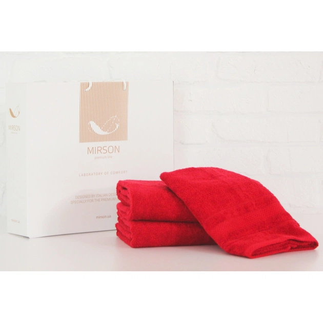 Рушник MirSon набір банний 5070 Elite SoftNess Bordo 50х90, 70х140, 100х150 (2200003960907) - изображение 1
