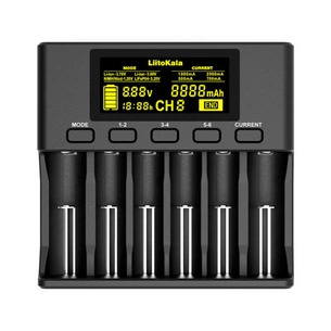 Зарядний пристрій для акумуляторів Liitokala 6 Slots, LCD дисплей, Li-ion/Ni-MH/Ni-Cd/AA/ААA/AAAA/С (Lii-S6) зображення 1