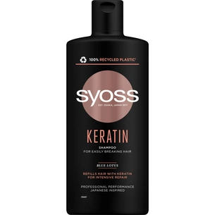 Шампунь Syoss Keratin з Блакитним Лотосом для ламкого волосся 440 мл (9000101277050) зображення 1