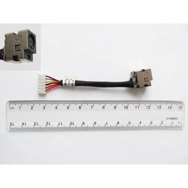 Роз'єм живлення ноутбука з кабелем для HP PJ156 (7.4mm x 5.0mm + center pin), 6-pin, Универсальный (A49040) - зображення 1