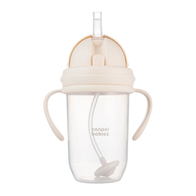 Поильник-непроливайка Canpol babies з трубочкою і обтяжувачем, 270 мл, кремова (56/623_cre) - изображение 4
