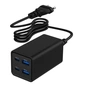 Зарядний пристрій Gembird 2xUSB-C PD65W + 2xUSB QC3.0 30W black (TA-UC-2A2C-PD65-01-BK) - зменшене зображення 1