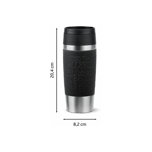 Термокружка Tefal Travel Mug Classic, 360мл, нержавіюча сталь, чорний (N2020210) - зображення 4