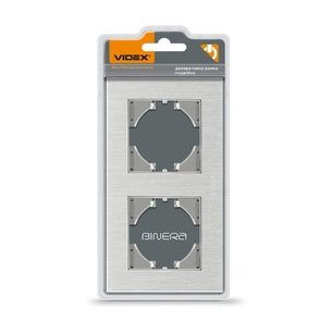 Рамка Videx BINERA сріблястий алюміній 2 пости (VF-BNFRA2H-SL) зображення 1