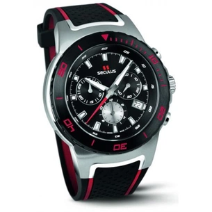 Наручний годинник Seculus 4488.2.503 black, ss tr-ipb red, silicon black red зображення 1