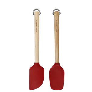 Лопатка кухонна KitchenAid Coreline для тіста, Набір 2 шт, 23,5 см, береза, червоний (KQR750OHERE) зображення 1