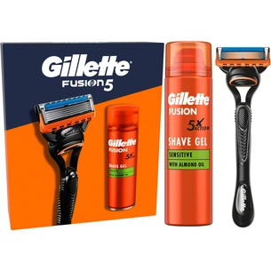 Набір косметики Gillette Fusion5 Станок для гоління чоловічий (бритва) з 1 змінним лезом + Гель для гоління 200 мл (8700216075329) зображення 1