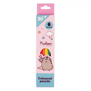 Олівці кольорові Yes 6 кольорів Pusheen рожево-бірюзовий (290725) зображення 1