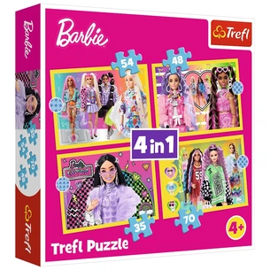 Пазл Trefl Barbie Веселый мир Барби 4 в 1 (35, 48, 54, 70) (5900511346268) изображение 1