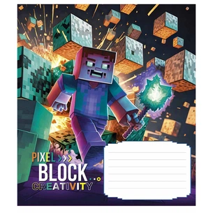Зошит Школярик Pixel Block 12 аркушів лінія (012-3407L) зображення 1