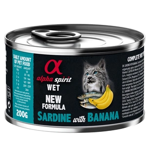 Консерви для котів Alpha Spirit Sardine with Banana for Adult Cat 200 г (8437015969190) зображення 1