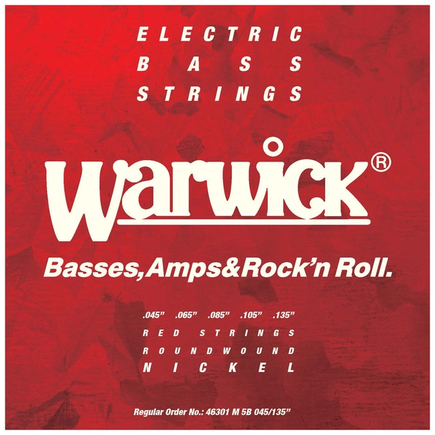 Струни для гітари Warwick Red Nickel Plated Medium 5-String (45-135) (46301 M 5B) - зображення 1